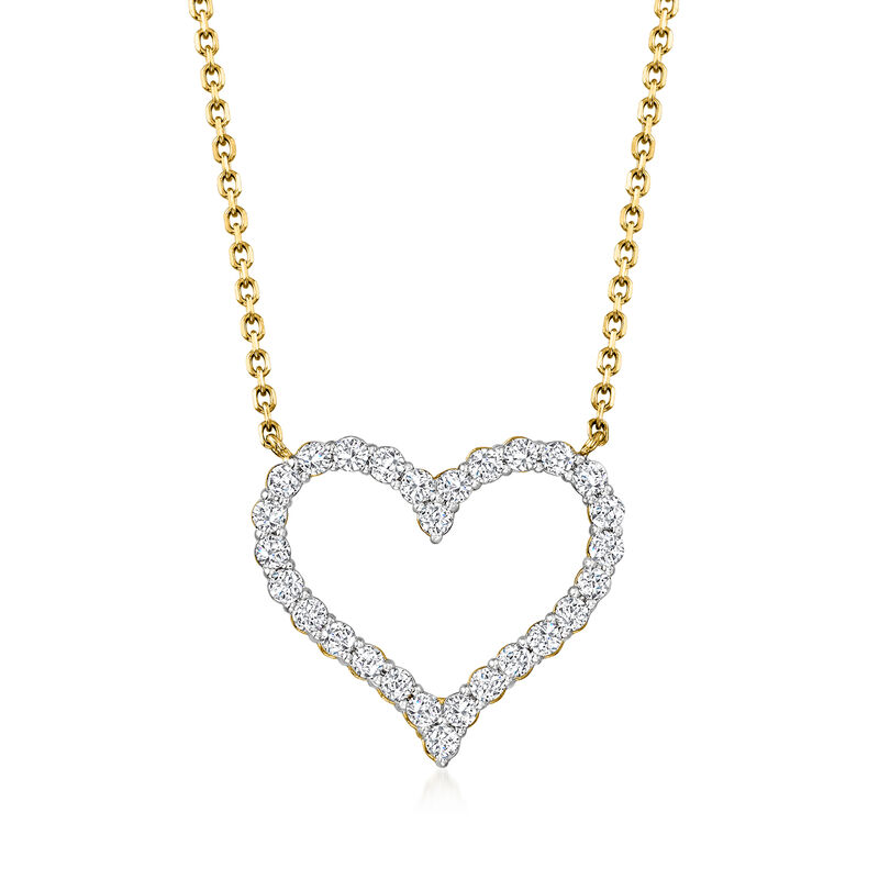 1.50 ct. t.w. Diamond Heart Necklace in 14kt Yellow Gold image number 0