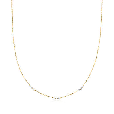.30 ct. t.w. Lab-Grown Diamond Station Necklace in 10kt Yellow Gold