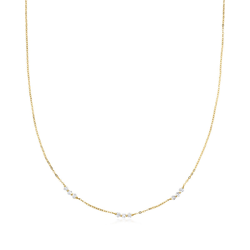 .30 ct. t.w. Lab-Grown Diamond Station Necklace in 10kt Yellow Gold image number 0