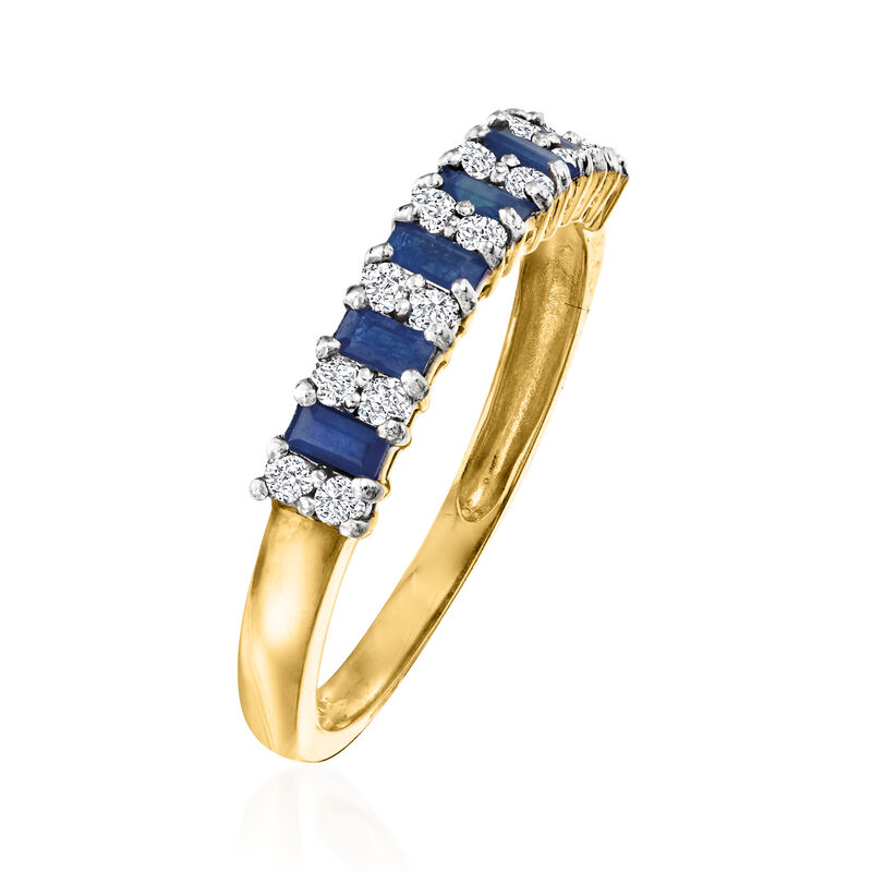.40 ct. t.w. Sapphire and .21 ct. t.w. Diamond Ring in 14kt Yellow Gold image number 2