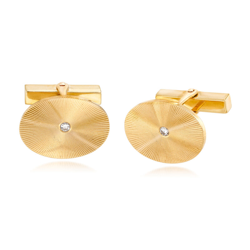 C. 1970 Vintage Tiffany Jewelry .10 ct. t.w. Diamond Circle Cuff Links in 14kt Yellow Gold image number 0