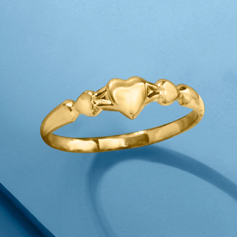 Baby's 14kt Yellow Gold Heart Ring. Size 1 image number 3