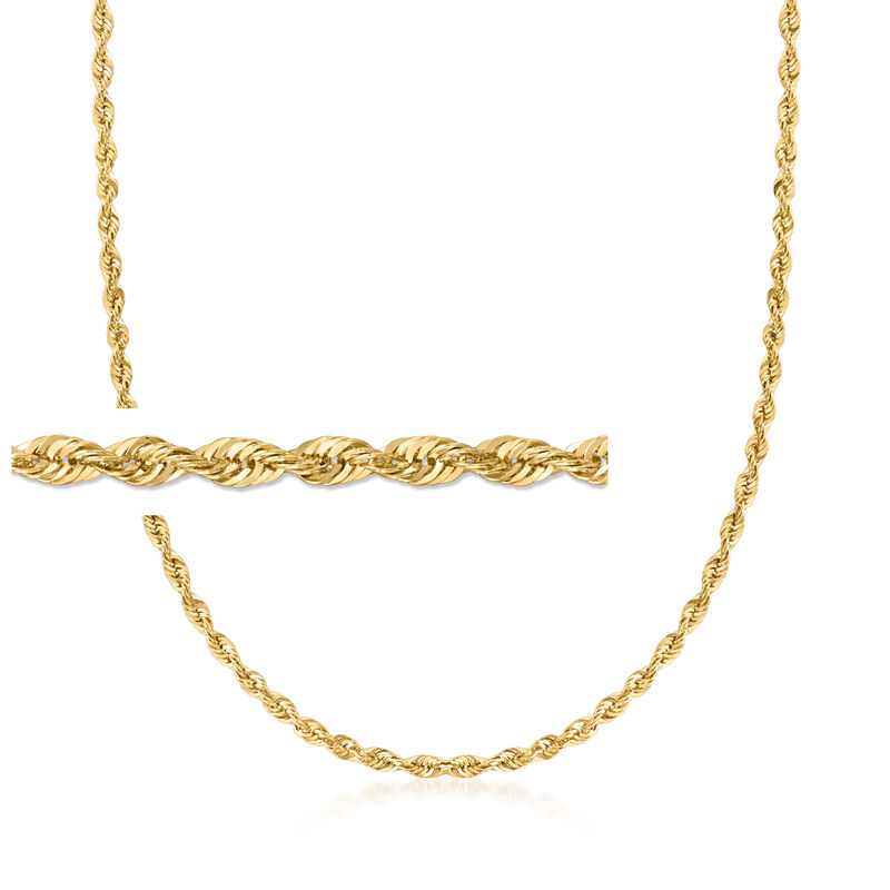 2.6mm 14kt Yellow Gold Rope-Chain Necklace image number 0