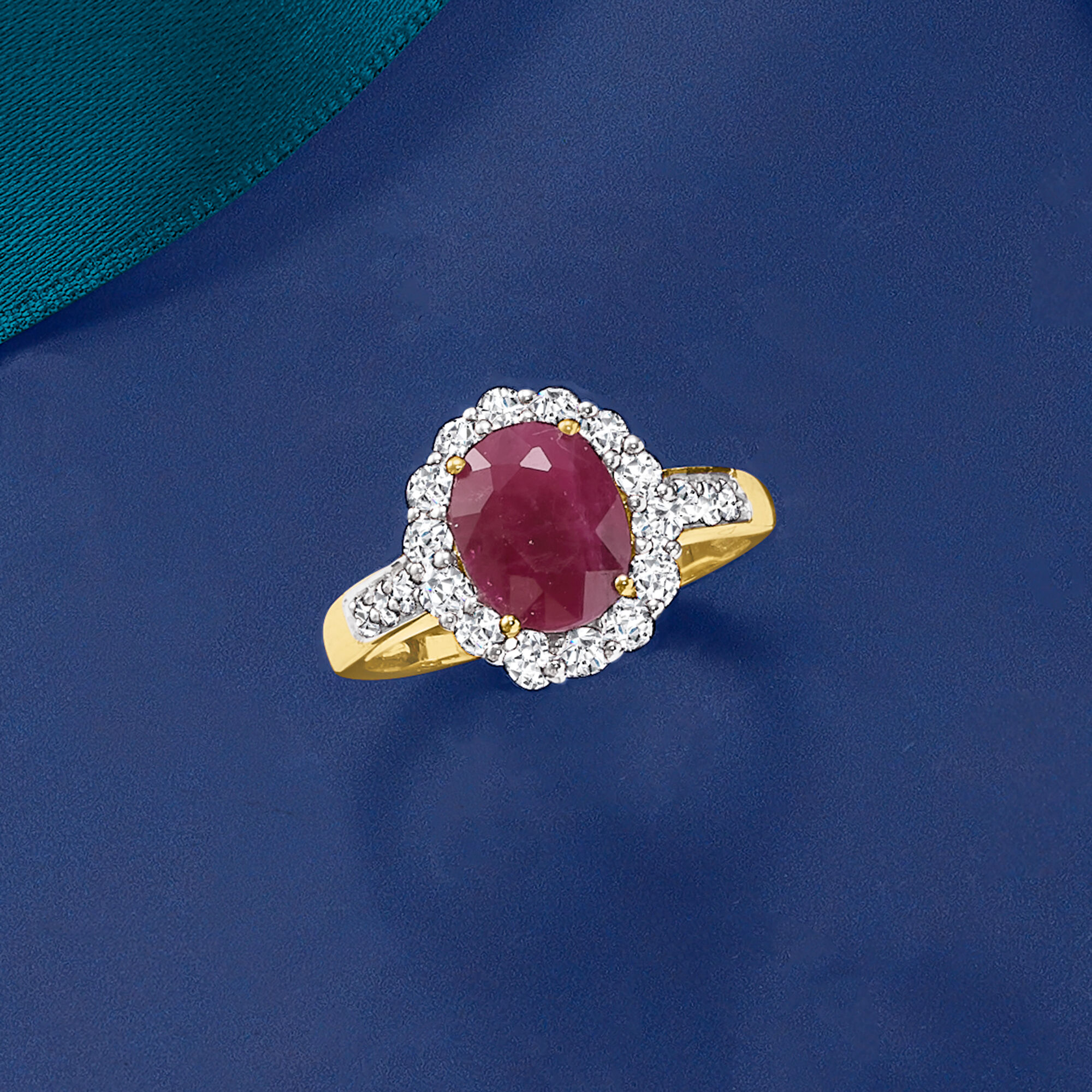 【翌日発送可能】 ct. .64 and Ruby Carat 2.00 t.w. Yellow 18kt in Ring Diamond アクセサリー
