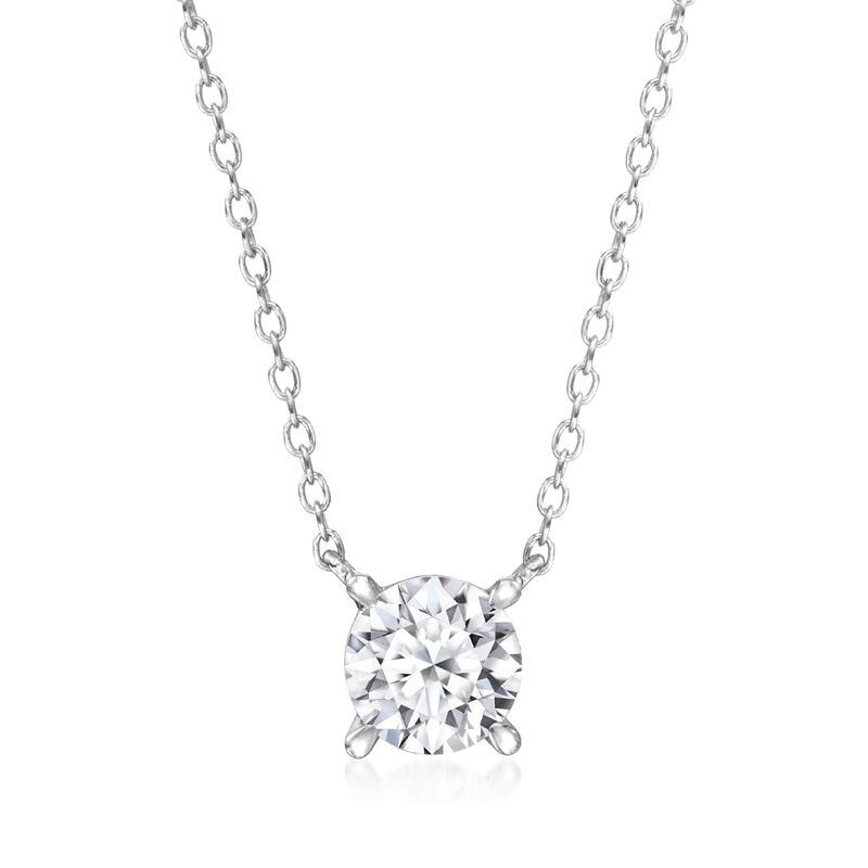 .75 Carat Lab-Grown Diamond Solitaire Necklace in Sterling Silver image number 0