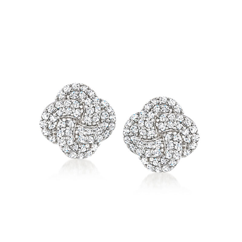 .40 ct. t.w. Diamond Love Knot Earrings in Sterling Silver  image number 0
