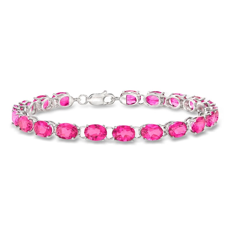 19.00 ct. t.w. Pink Topaz Tennis Bracelet in Sterling Silver image number 0