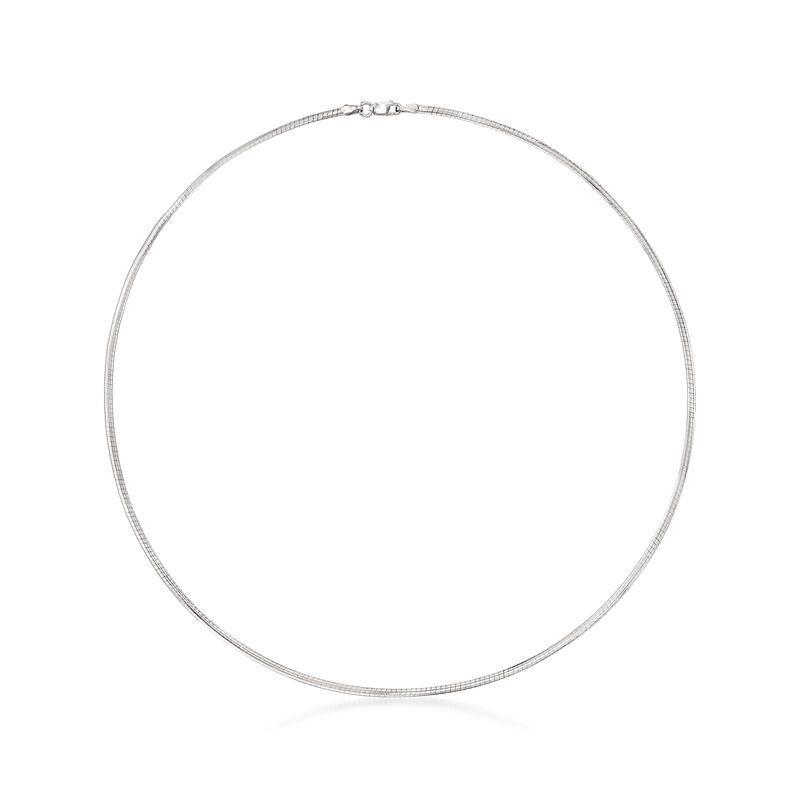 Italian 2mm Sterling Silver Omega Necklace image number 0