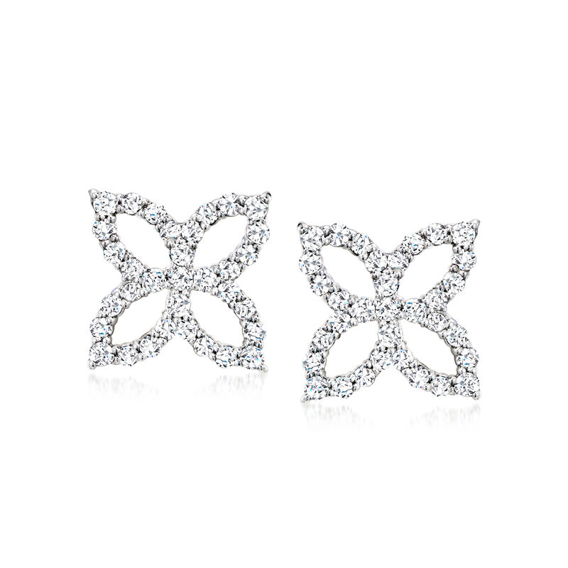 .50 ct. t.w. Diamond Open-Space Flower Earrings in Sterling Silver  image number 0