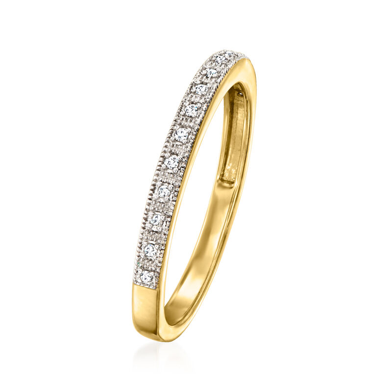 Diamond Milgrain Ring in 18kt Gold Over Sterling image number 2