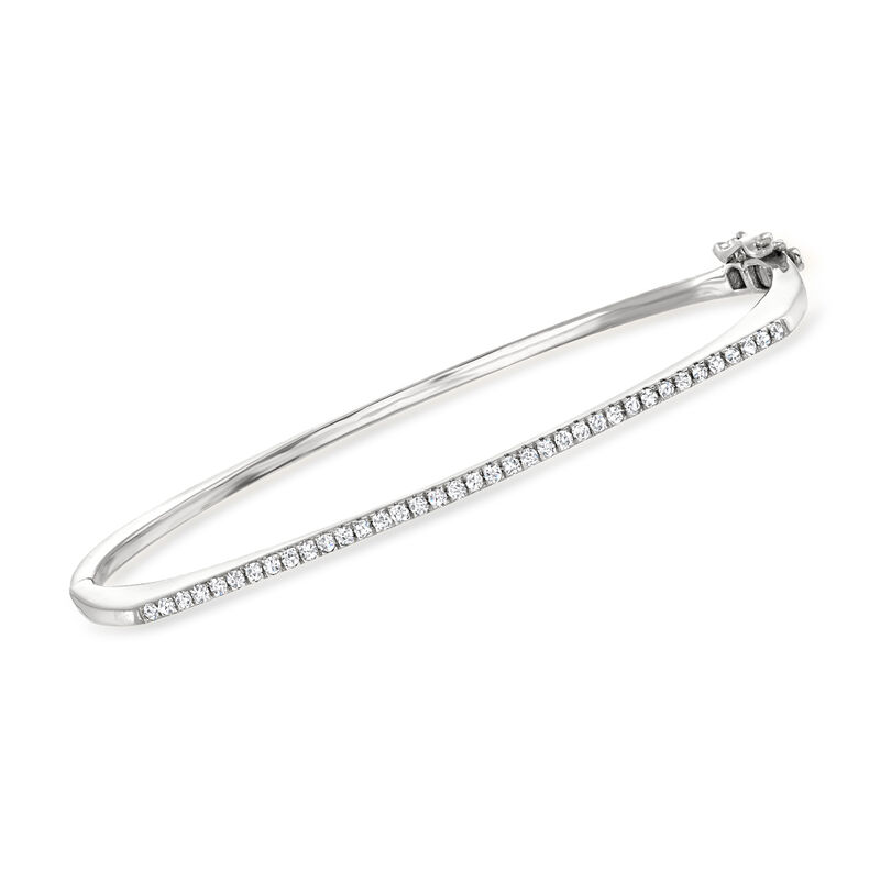 .50 ct. t.w. Diamond Bar Bangle Bracelet in Sterling Silver. 7.5&quot; image number 0