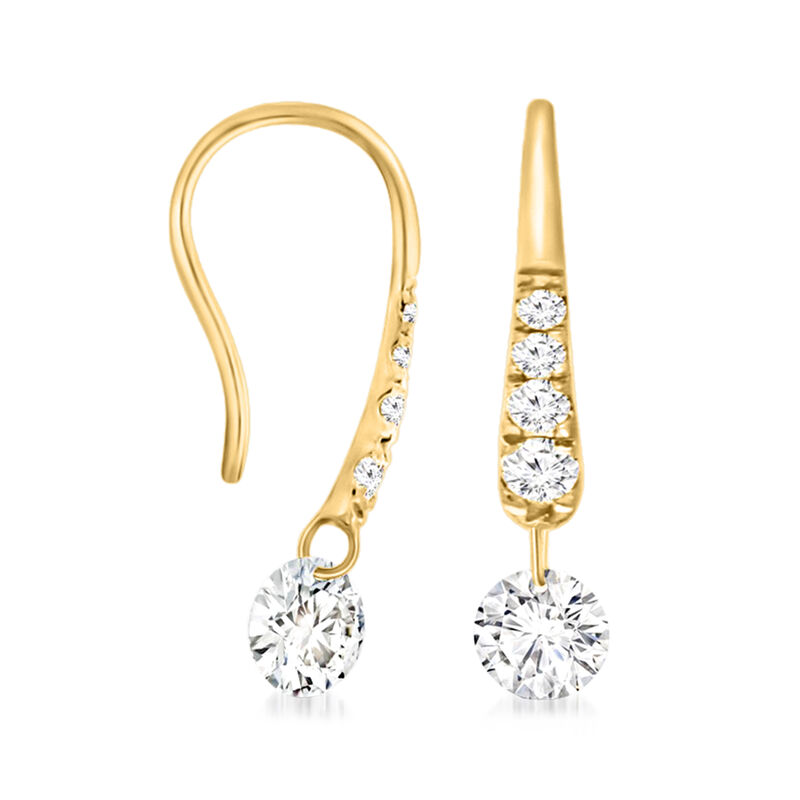 .51 ct. t.w. Diamond Drop Earrings in 18kt Yellow Gold image number 1