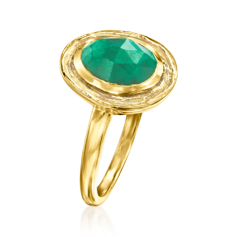 2.30 Carat Emerald Ring in 18kt Gold Over Sterling image number 2