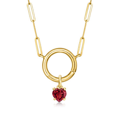 .50 Carat Garnet Heart Charm in 14kt Yellow Gold