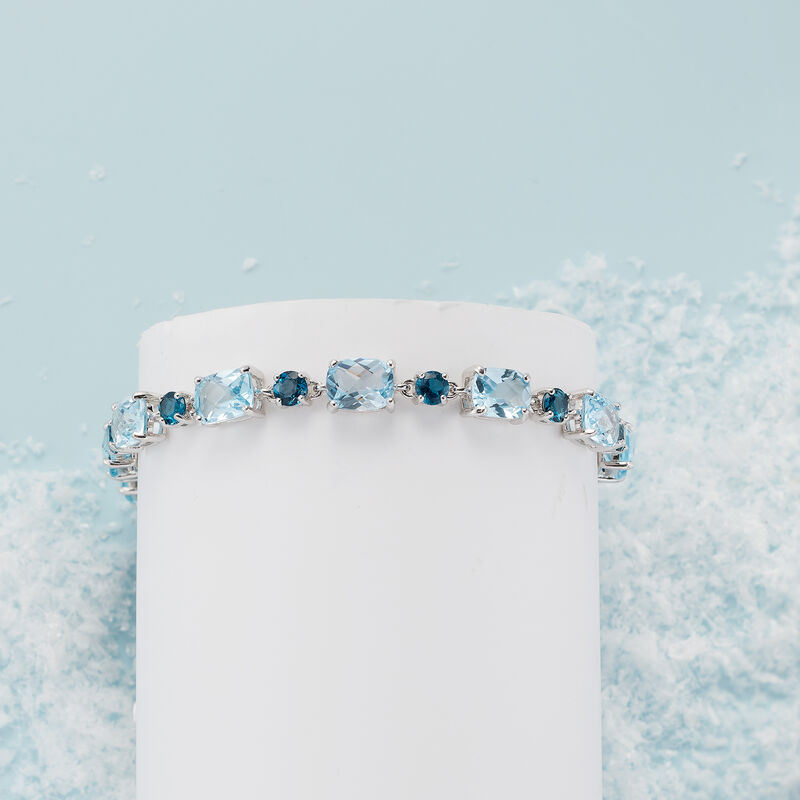 19.50 ct. t.w. London and Sky Blue Topaz Bracelet in Sterling Silver image number 2