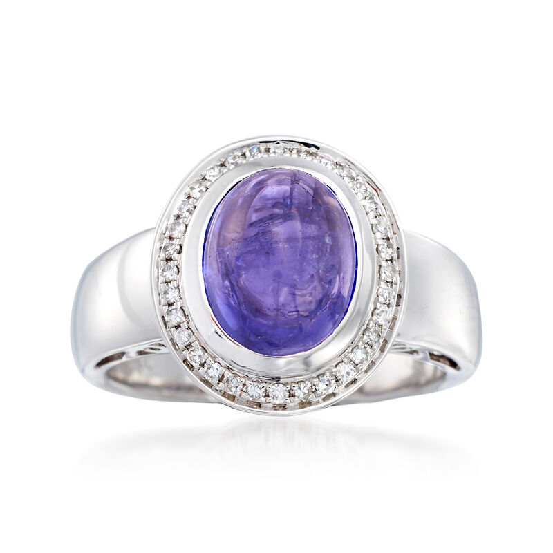 4.20 Carat Tanzanite and .17 ct. t.w. Diamond Ring in 14kt White Gold image number 0