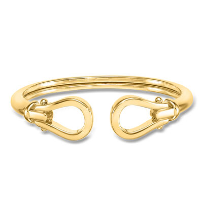 Italian 14kt Yellow Gold Double-Loop Cuff Bracelet