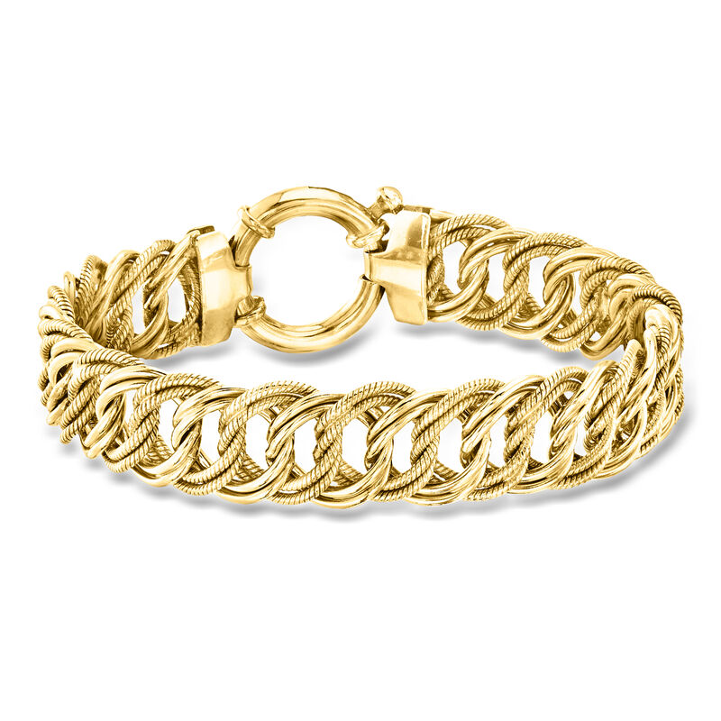 14kt Yellow Gold-Plated Circle-Link Bracelet image number 0