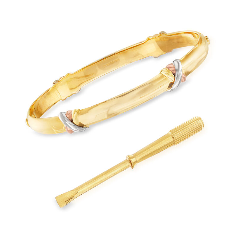 C. 1990 Vintage Cartier Trinity Bracelet in 18kt Tri-Colored Gold with Screwdriver image number 0