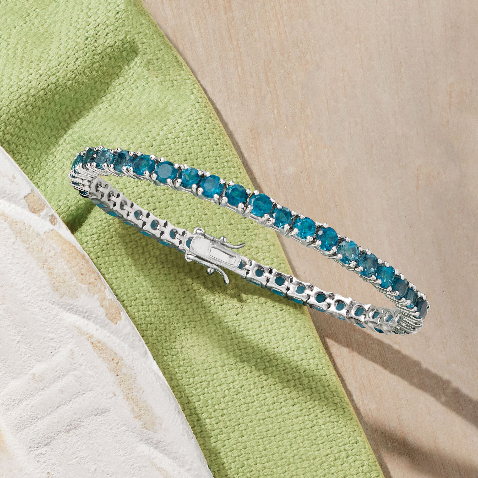 12.00 ct. t.w. London Blue Topaz Tennis Bracelet in Sterling