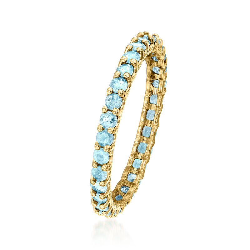 1.20 ct. t.w. Swiss Blue Topaz Eternity Band in 14kt Yellow Gold image number 2
