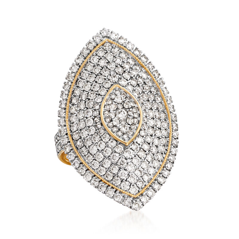 2.50 ct. t.w. Diamond Marquise-Shaped Ring in 14kt Yellow Gold image number 3