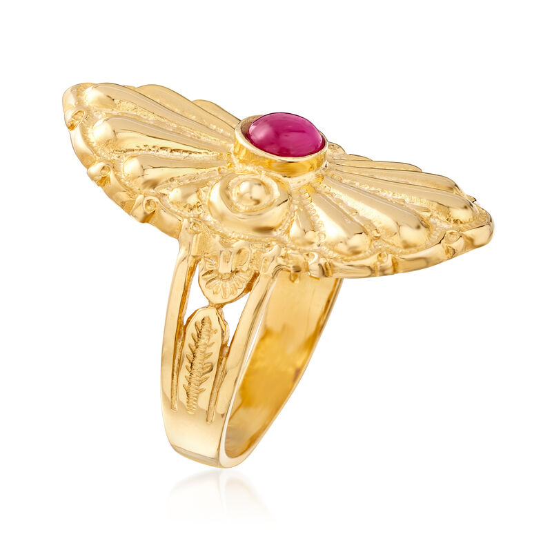 Italian .50 Carat Ruby Ring in 18kt Gold Over Sterling image number 2