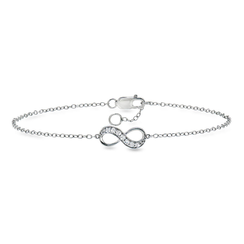 Lab-Grown Diamond Infinity Symbol Bracelet in Sterling Silver image number 0