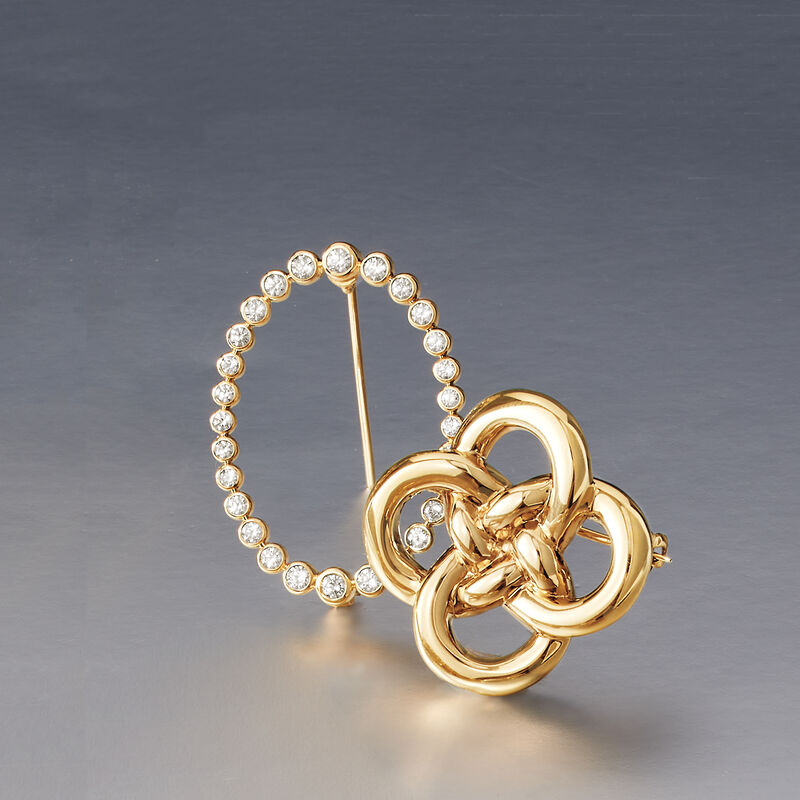 1.00 ct. t.w. Bezel-Set Diamond Pin in 14kt Yellow Gold  image number 2