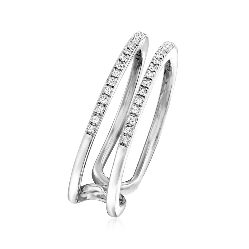 .10 ct. t.w. Diamond Two-Row Open-Space Ring in Sterling Silver image number 2