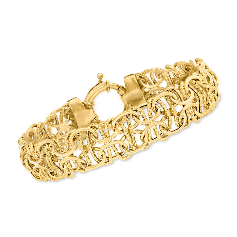 10kt Yellow Gold Interlocking-Link Bracelet image number 0