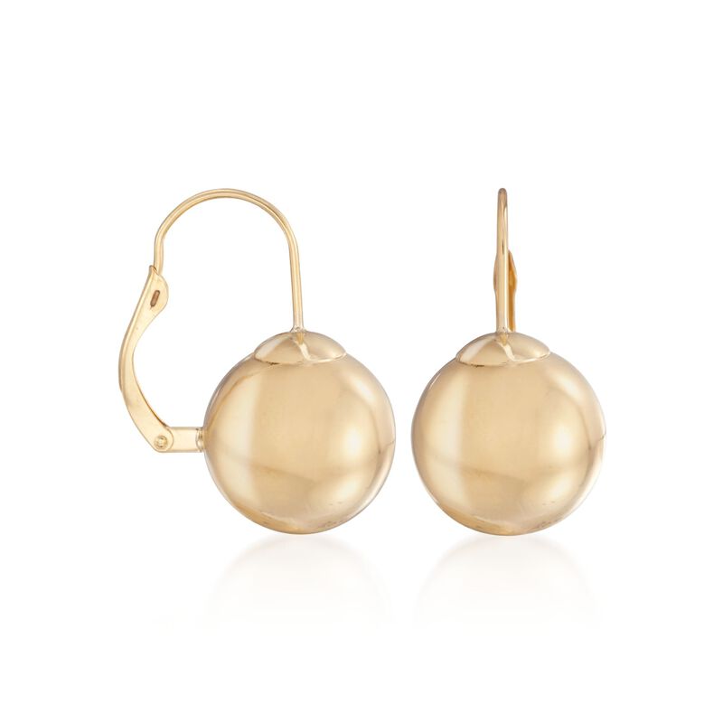 Italian 13mm 18kt Yellow Gold Sphere Earrings  image number 2