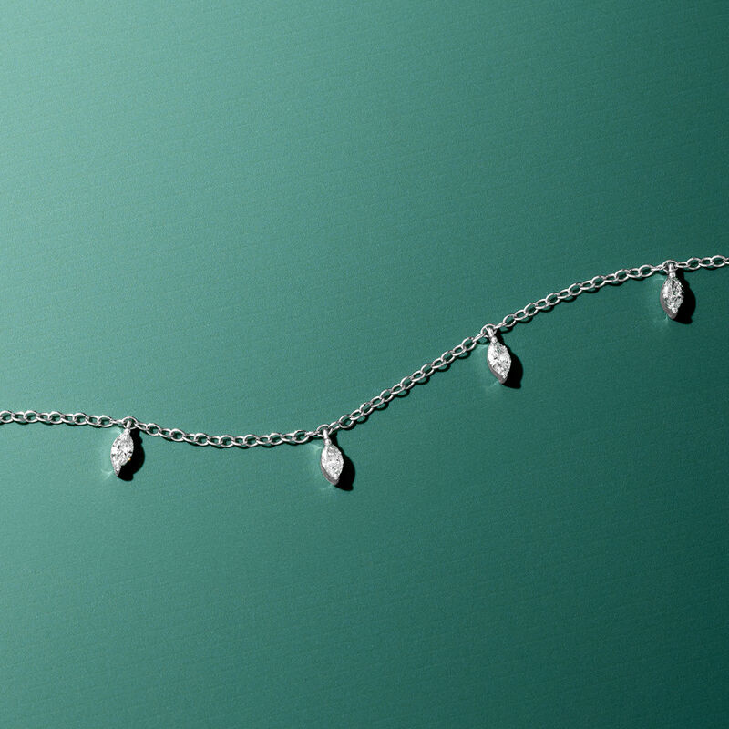 .25 ct. t.w. Marquise Lab-Grown Diamond Station Bracelet in 14kt White Gold image number 2