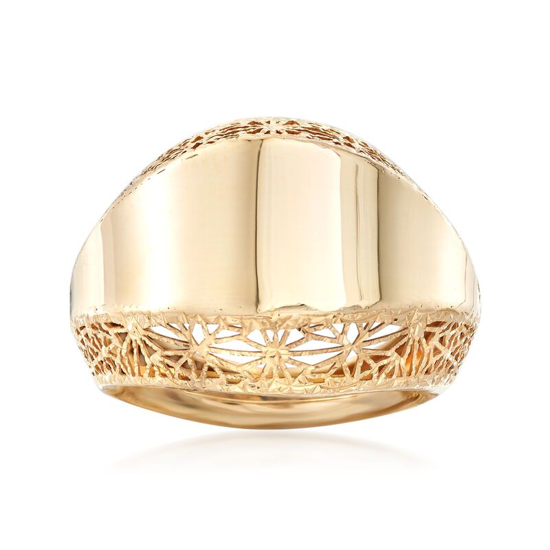 Italian 14kt Yellow Gold Filigree-Edged Ring image number 0