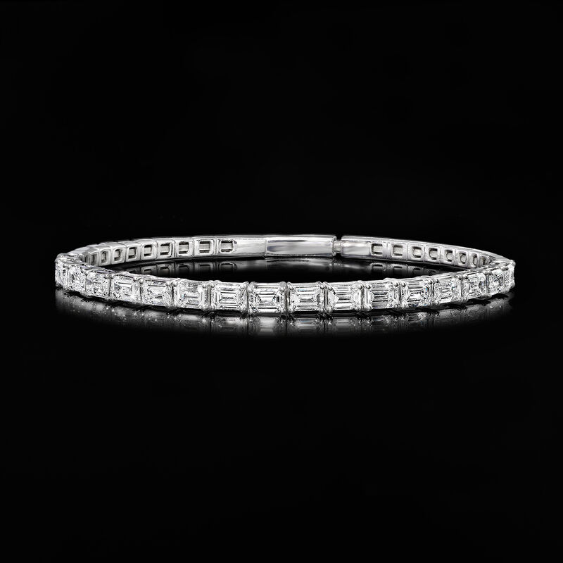 5.00 ct. t.w. Lab-Grown Diamond Flexible Bangle Bracelet in 14kt White Gold image number 2