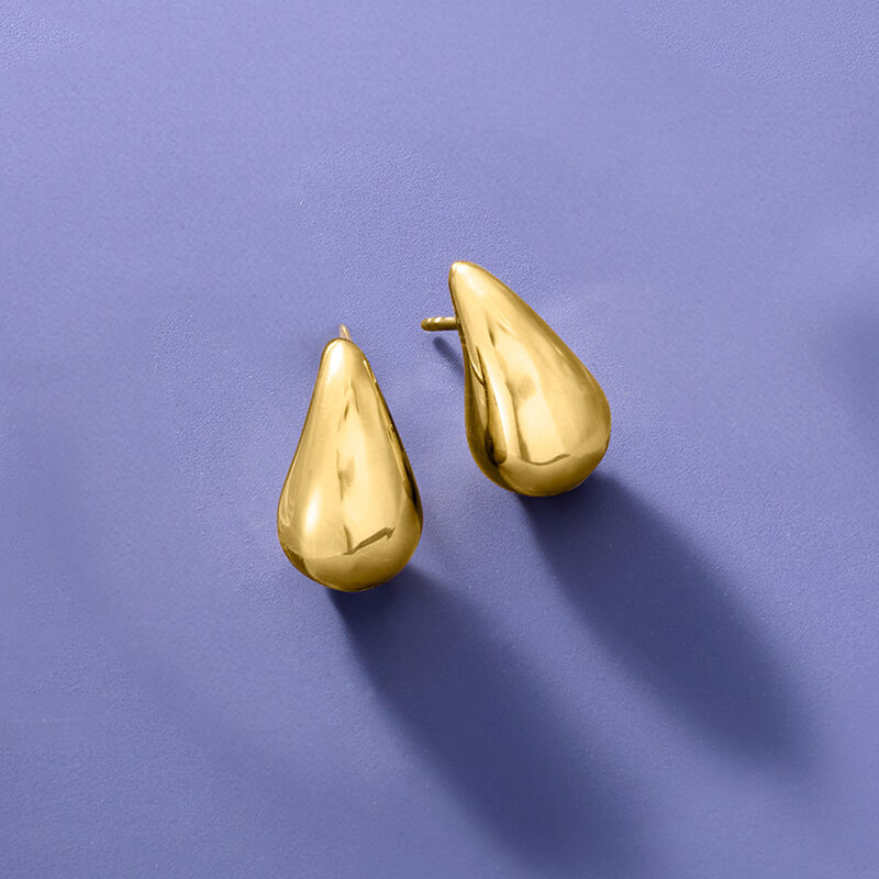14kt Yellow Gold Small Teardrop Earrings image number 3