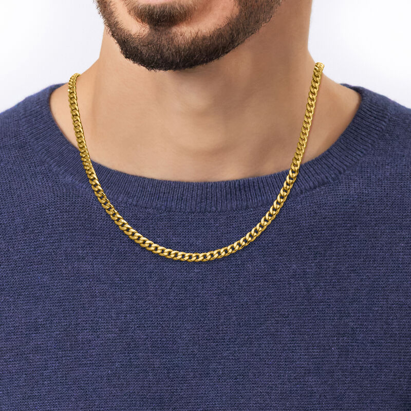 Men's 10kt Yellow Gold Cuban-Link Necklace image number 1