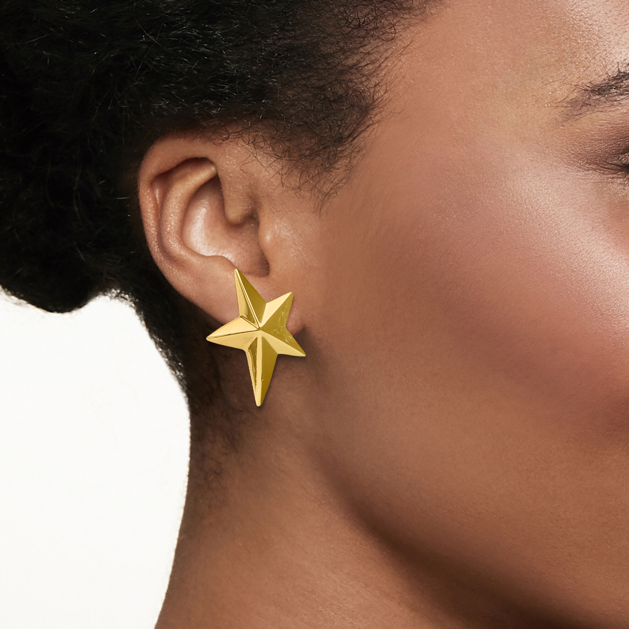 C. 1983 Vintage Angela Cummings 18kt Yellow Gold Star Earrings