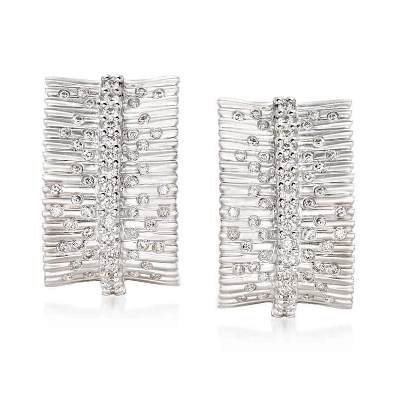 .77 ct. t.w. Diamond Bar and Burst Earrings in 14kt White Gold image number 0