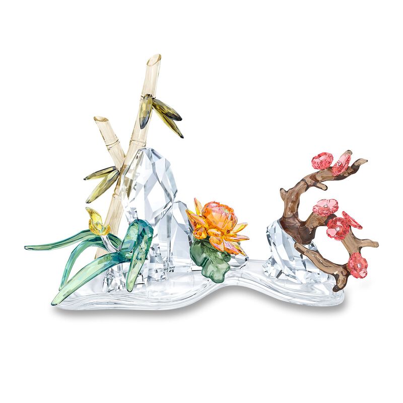 Swarovski Crystal &quot;Four Noble Plants&quot; Multicolored Crystal Figurine image number 0