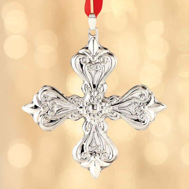 Reed & Barton 2019 Annual Sterling Silver Christmas Cross Ornament - 49th Edition image number 1