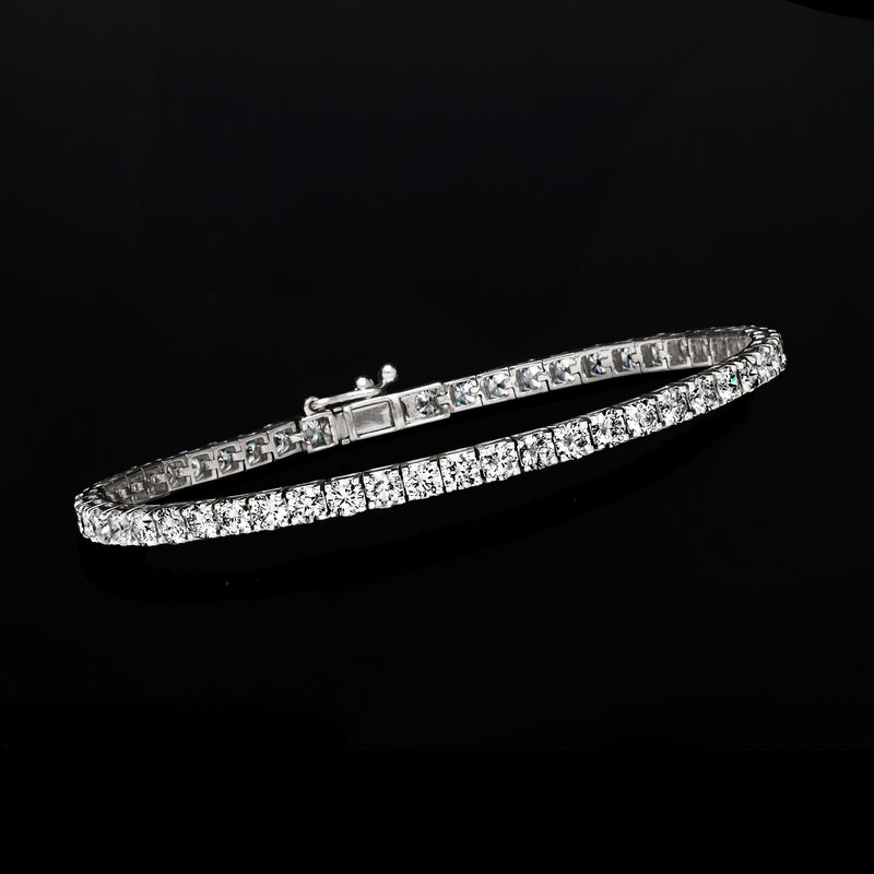 7.00 ct. t.w. Lab-Grown Diamond Tennis Bracelet in 14kt White Gold image number 3