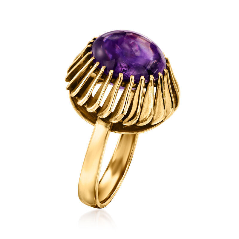 C. 1960 Vintage 2.50 Carat Amethyst Ring in 14kt Yellow Gold. Size 6 image number 2