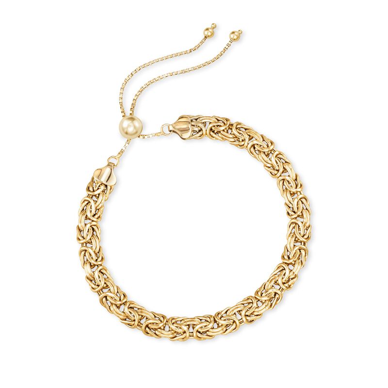 14kt Yellow Gold Byzantine Bolo Bracelet image number 3