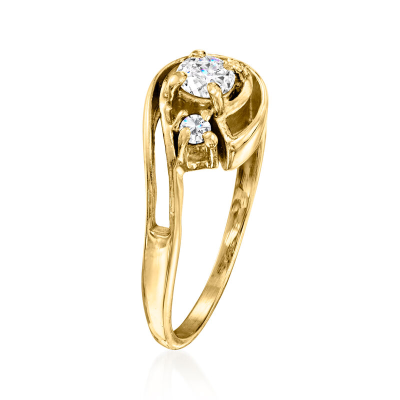 C. 1980 Vintage .20 ct. t.w. Diamond Swirl Ring in 14kt Yellow Gold image number 2