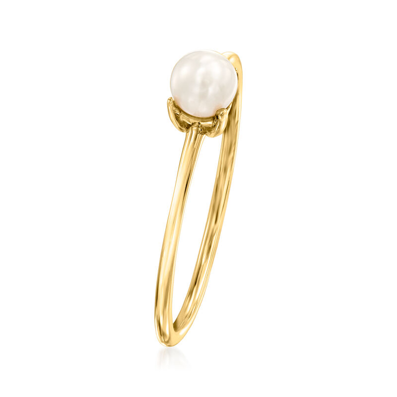 4mm Cultured Pearl Ring in 14kt Yellow Gold. Size 7 image number 2
