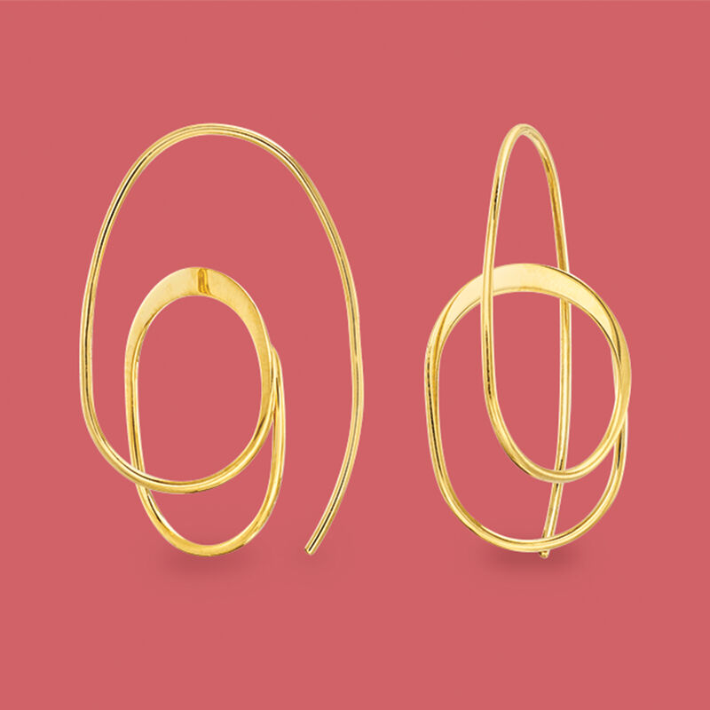 14kt Yellow Gold Curled Drop Earrings image number 3