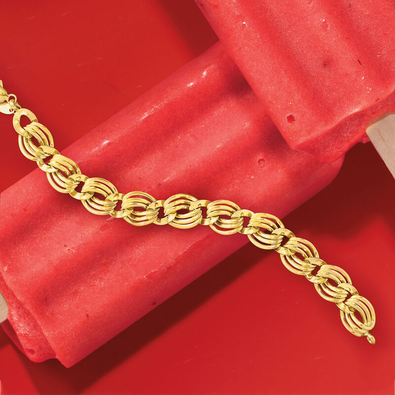 Italian 18kt Yellow Gold Oval-Link Bracelet image number 3