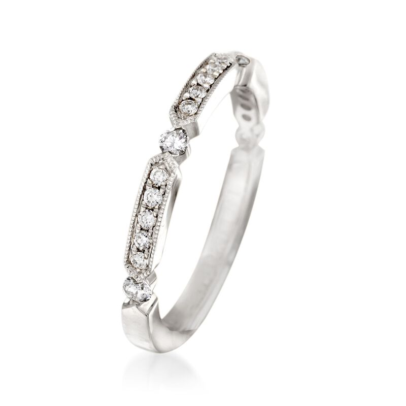 Henri Daussi .25 ct. t.w. Diamond Wedding Ring in 14kt White Gold image number 2