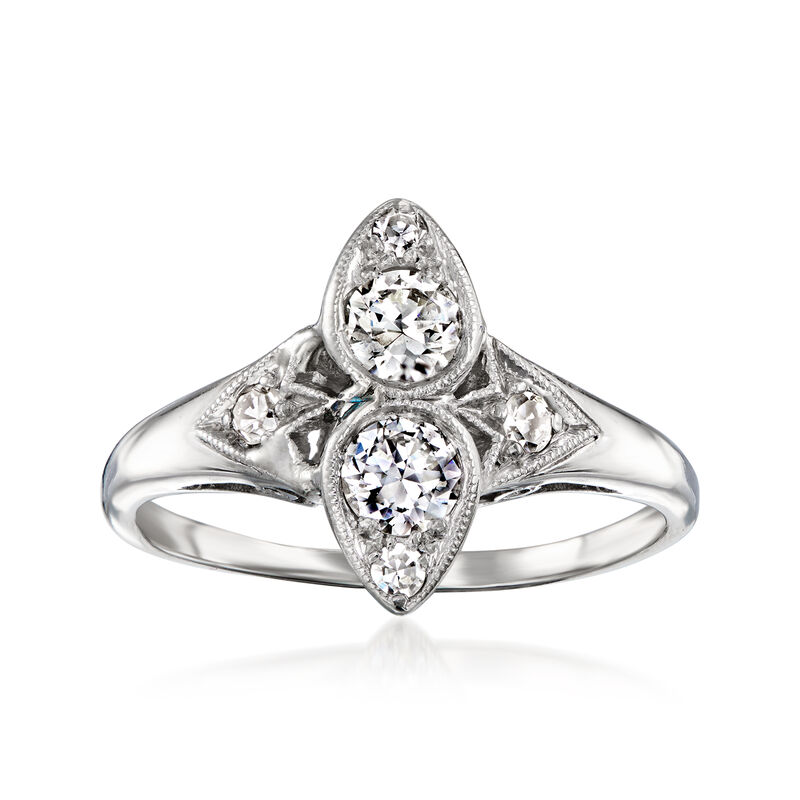 C. 1990 Vintage .46 ct. t.w. Diamond Ring in Platinum. Size 6 image number 0